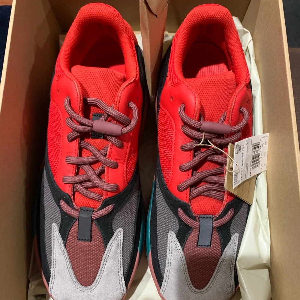 SOLD SOLD !! 2022 Adidas Yeezy Boost 700 Hi-Res Red, new with tags . Size 12. - Picture 13 of 13